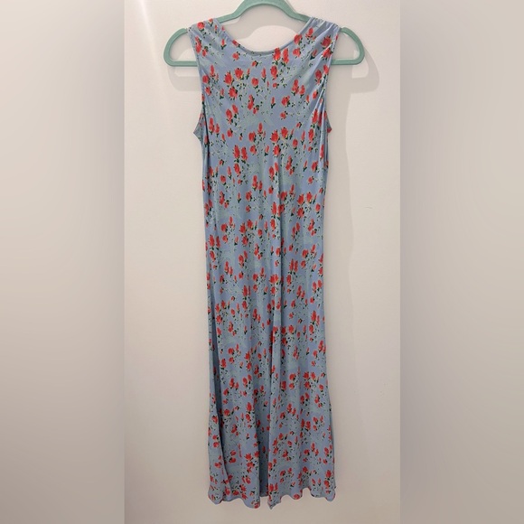 Vintage April Cornell Sleeveless Blue Floral Midi Dress – Size Small - Picture 5 of 6